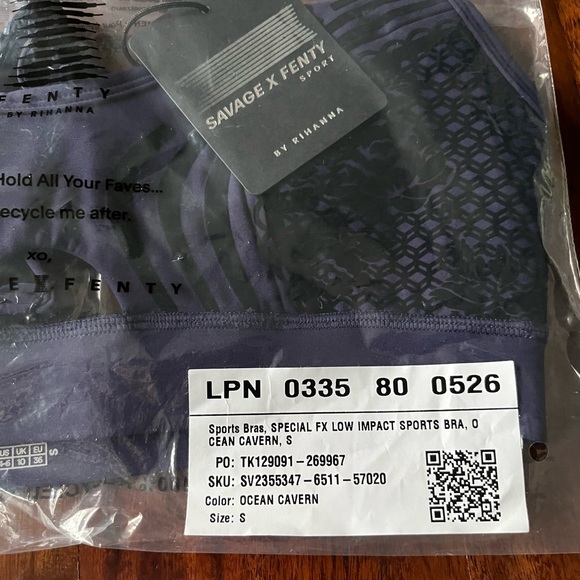 Savage X Fenty Ocean Cavern Blue Special FX High-Waist Legging with Sports Bra - Picture 14 of 14